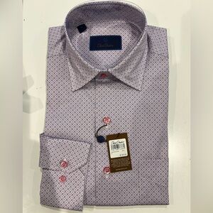 NWT David Donahue Dress Shirt - Berry